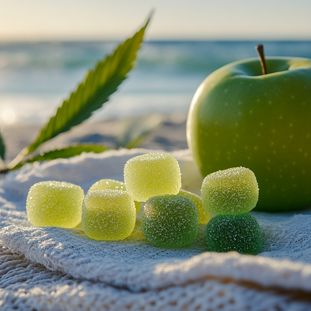 Seaside Breeze Gummies (Green Apple) - 25MG D9 THC 30pcs Pack - $14.99